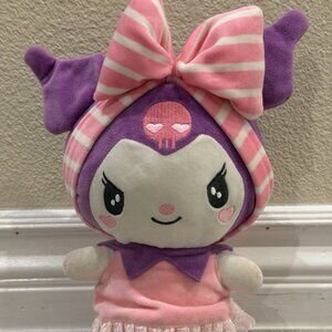 Sanrio Kuromi Plush Doll Hoodie Bow Dress Pink Purple Kawaii Stuffed Toy HTF